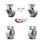 Service Caster 5 Inch Kingpinless Semi Steel Wheel Caster Brakes and Swivel Locks 2 Rigid, 2PK SCC-KP30S520-SSR-SLB-BSL-2-R-2 - alternate 2